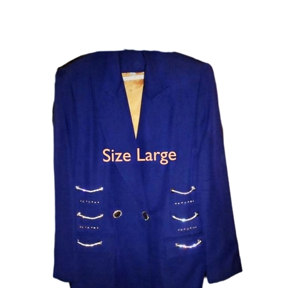 Royal Blue Jacket Embellished - Picture 12 of 12